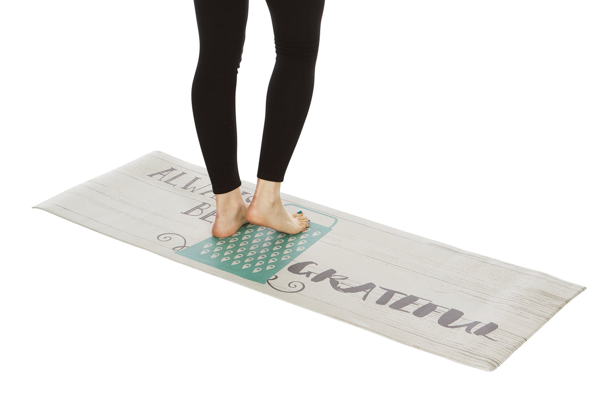 20"x55" Oversized Cushioned Anti-Fatigue Kitchen Runner Mat (Always Be Grateful)