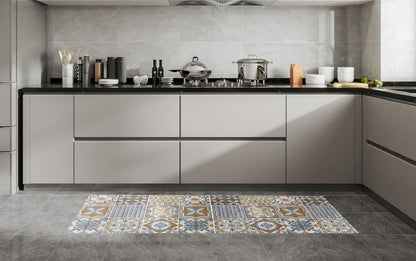 Brown Tile 19.6 in. x 55 in. Anti-Fatigue Kitchen Runner Mat