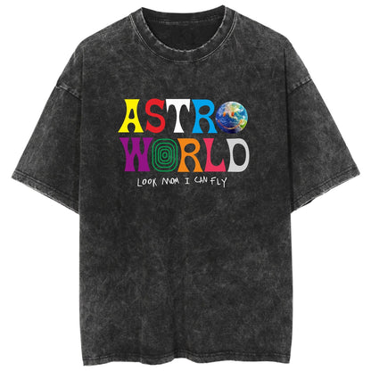 Rap Singer Washed Retro Short Sleeve Fan Commemorative T-Shirt