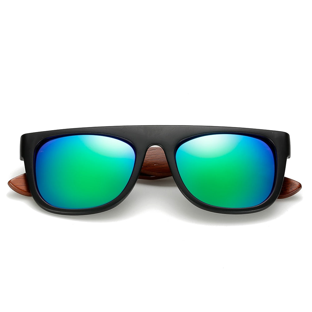 Bamboo Wooden Arms Sunglasses Men Women Black Sunglasses
