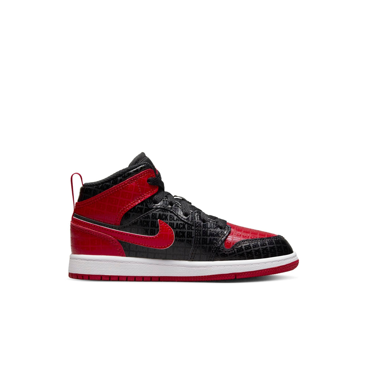 Air Jordan Preschool Retro 1 Mid 'Black Red Bred Ps' Sneakers