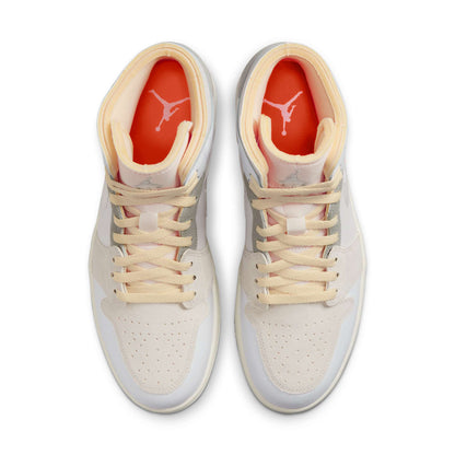 Air Jordan Men's Retro 1 Mid Se 'Craft Inside Out White Grey' Sneakers