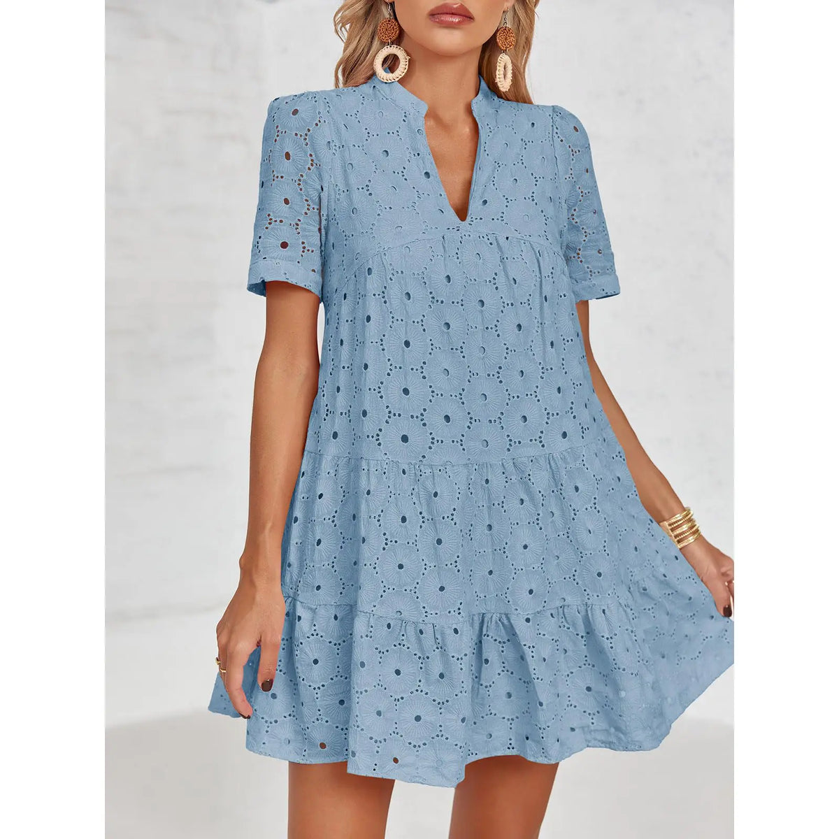 Women’s Summer Lace Dresses Eyelet Casual Flowy Babydoll Swing