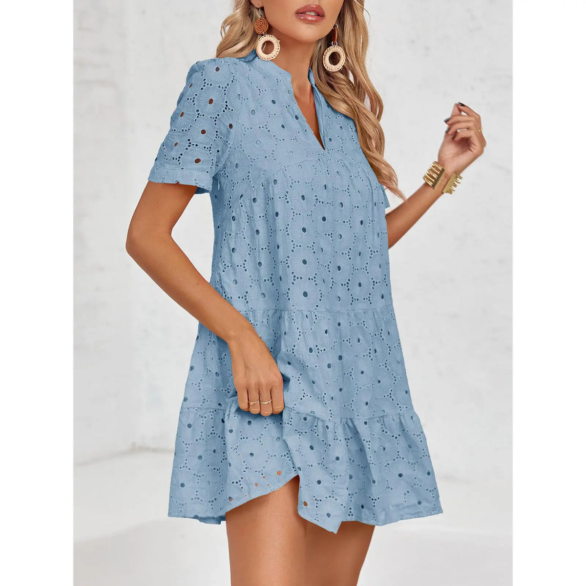 Women’s Summer Lace Dresses Eyelet Casual Flowy Babydoll Swing