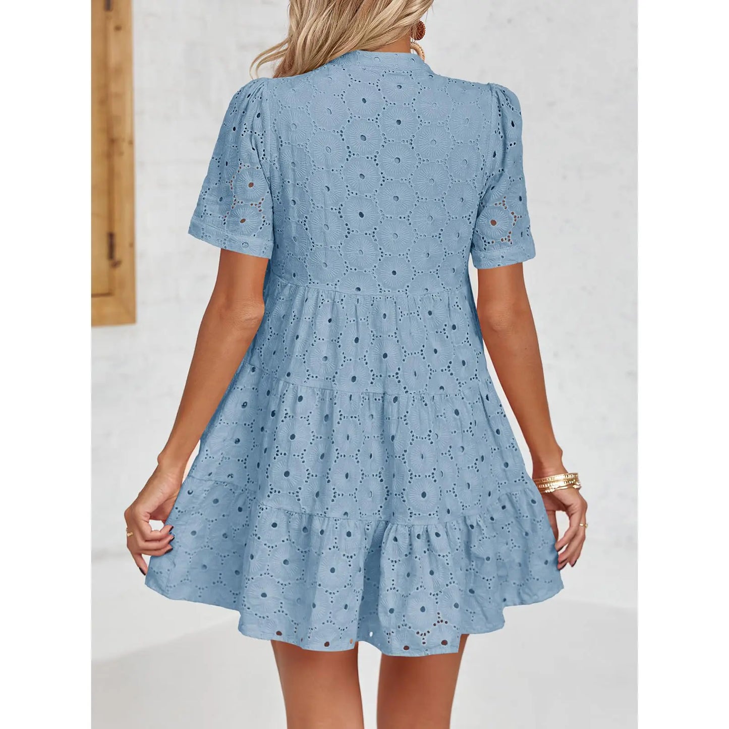 Women’s Summer Lace Dresses Eyelet Casual Flowy Babydoll Swing