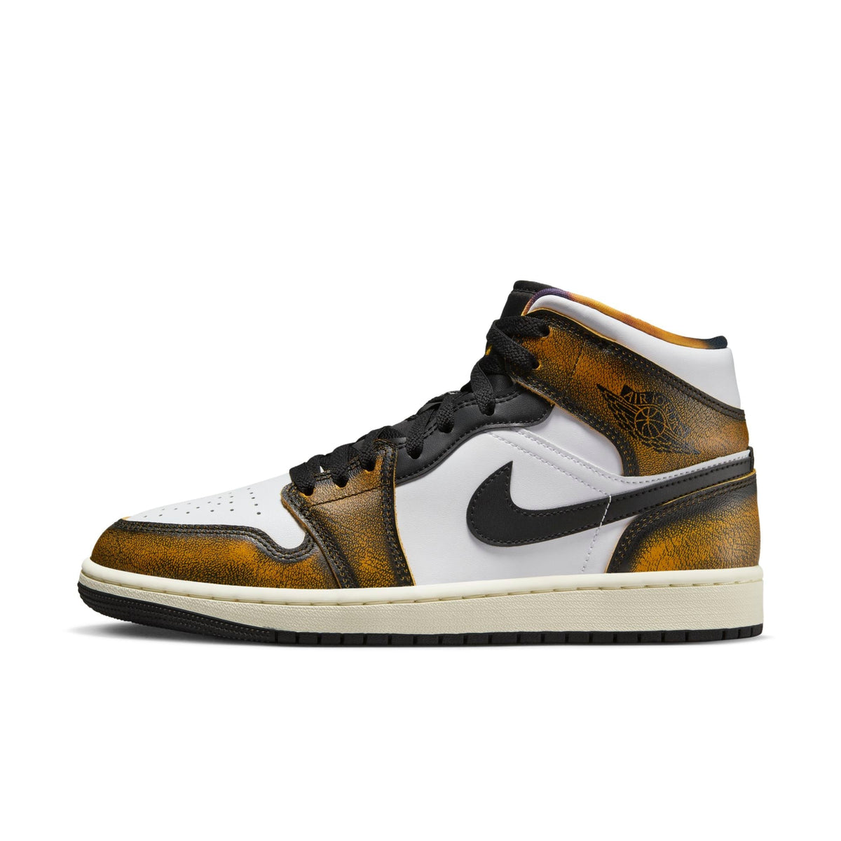 Air Jordan Men's Retro 1 Mid Se 'Orange Wear Away' Sneakers