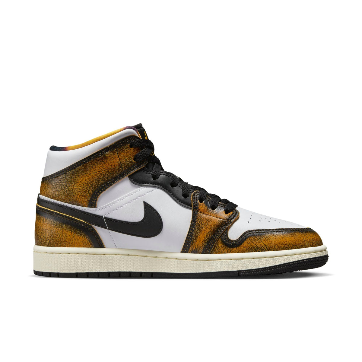 Air Jordan Men's Retro 1 Mid Se 'Orange Wear Away' Sneakers