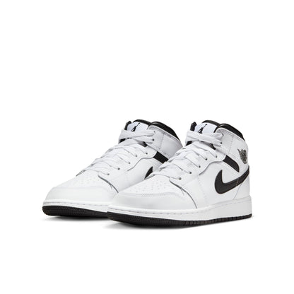Air Jordan Grade School Retro 1 Mid Reverse Panda Sneakers