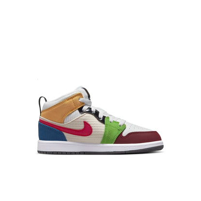 Air Jordan Preschool Retro 1 Mid Se Ps 'Messy Room' Sneakers