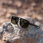 Flyer | Black w/ Green | Wooden Sunglasses