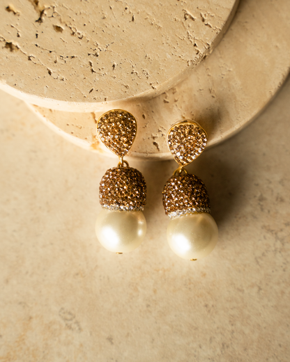 CRYSTAL Pearl Drop Earrings
