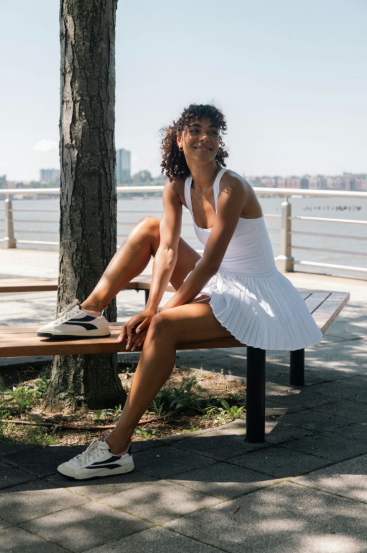 90 Degree by Reflex Yogalicious Lux Mini Pleated Dress