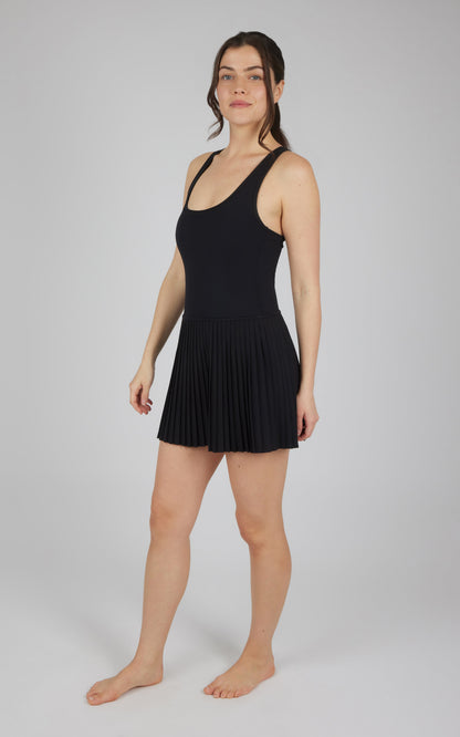 90 Degree by Reflex Yogalicious Lux Mini Pleated Dress