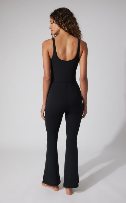 90 Degree by Reflex Felix Ribbed Scarlett Flare Jumpsuit