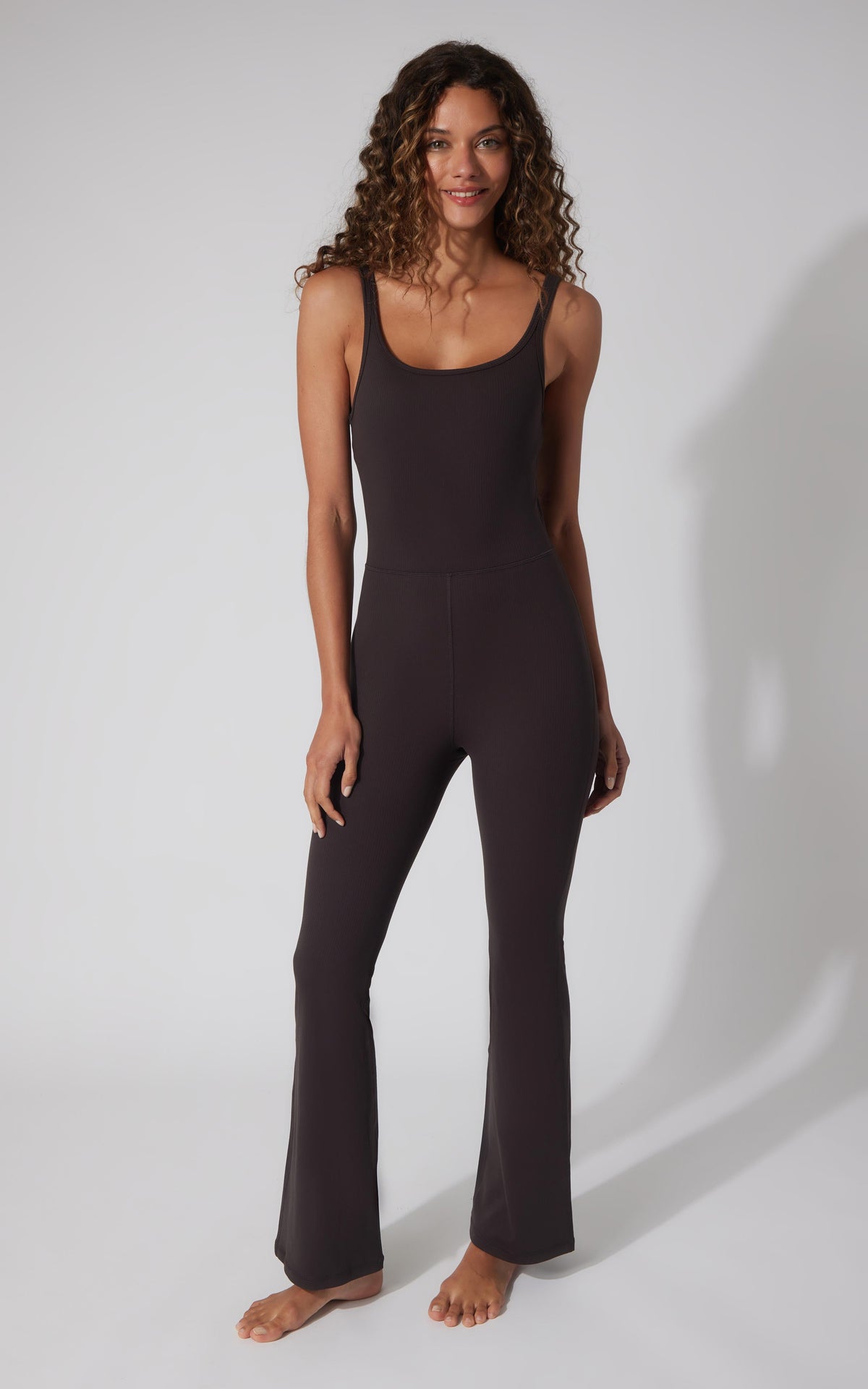 90 Degree by Reflex Felix Ribbed Scarlett Flare Jumpsuit