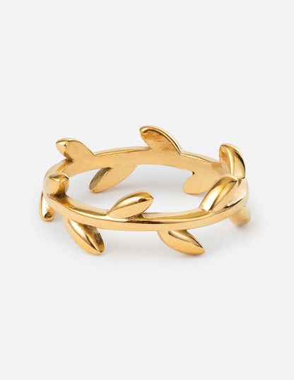 Elevated Faith Dainty Olive Branch Ring