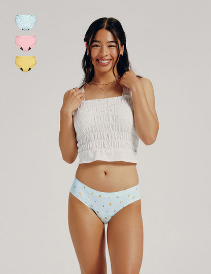 Teen Light Leakproof No-Show Bikini 3-Pack - Last Call