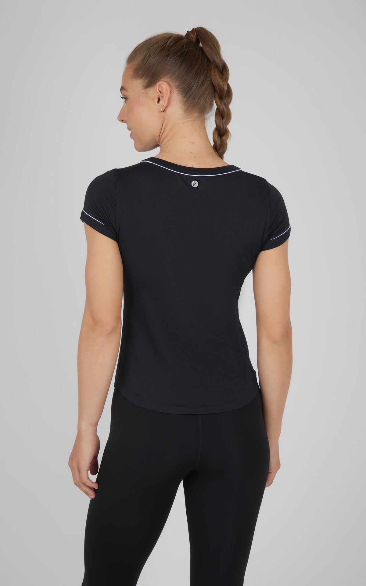 90 Degree by Reflex 2 PK Super Soft Synergy High Crew Neck Short Sleeve Top and Crew Neck Top