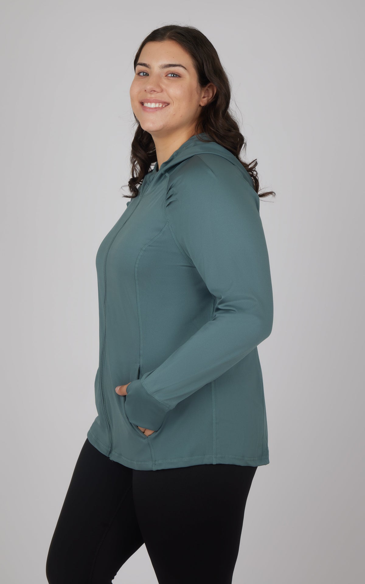 90 Degree by Reflex Plus Slim Fitted Full Zip Hooded Jacket