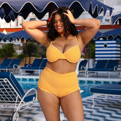 Kulani Kinis Ditzy Underwire Bra Bikini Top - Orange Cream - FINAL SALE