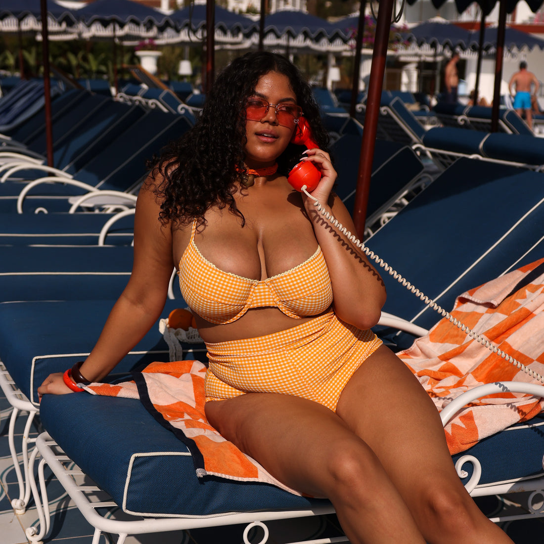 Kulani Kinis Ditzy Underwire Bra Bikini Top - Orange Cream - FINAL SALE