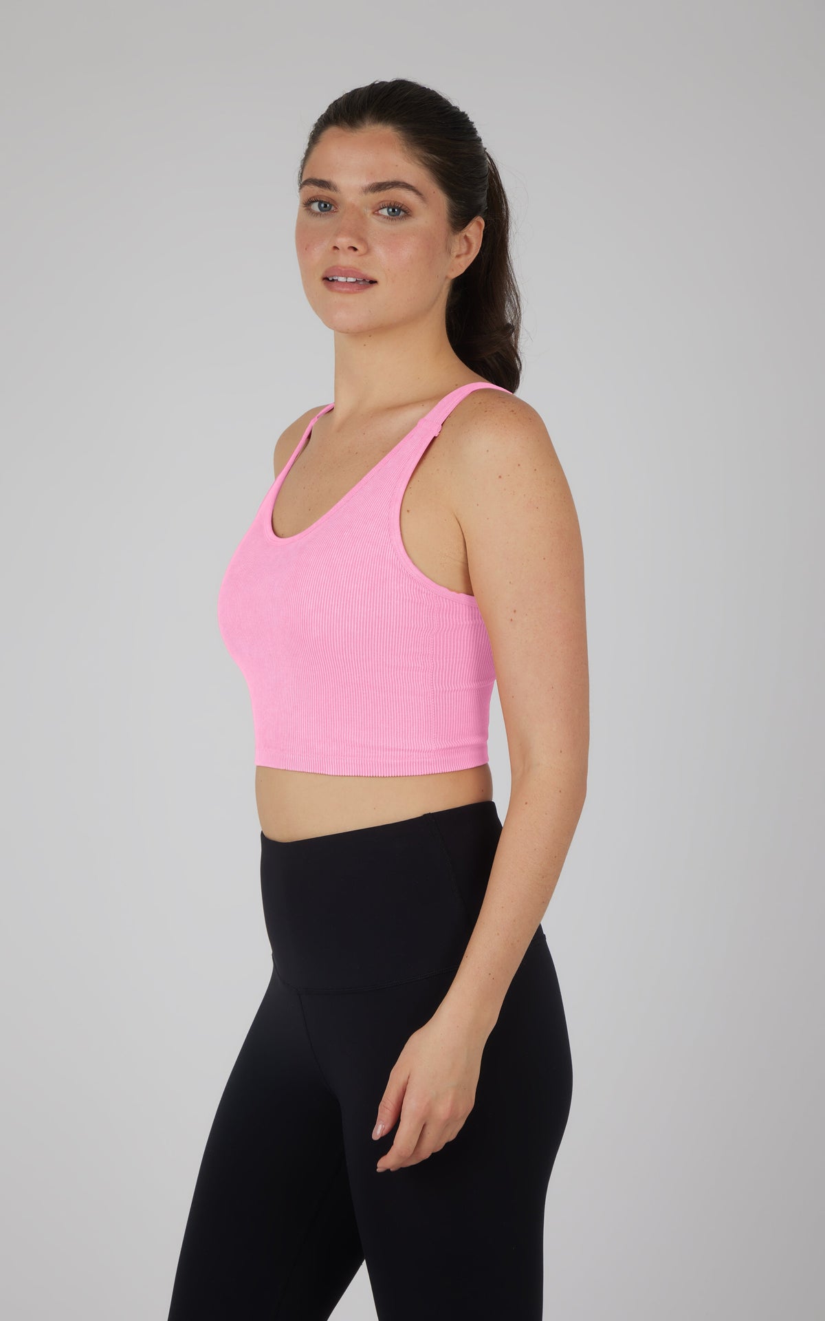 90 Degree by Reflex Stonewash 2 PK Scoop Neck Bralette Tank