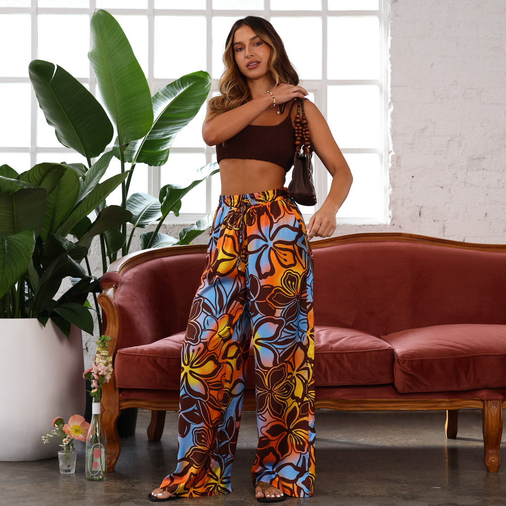 Kulani Kinis Palazzo Pants - Frangipani Fizz - FINAL SALE