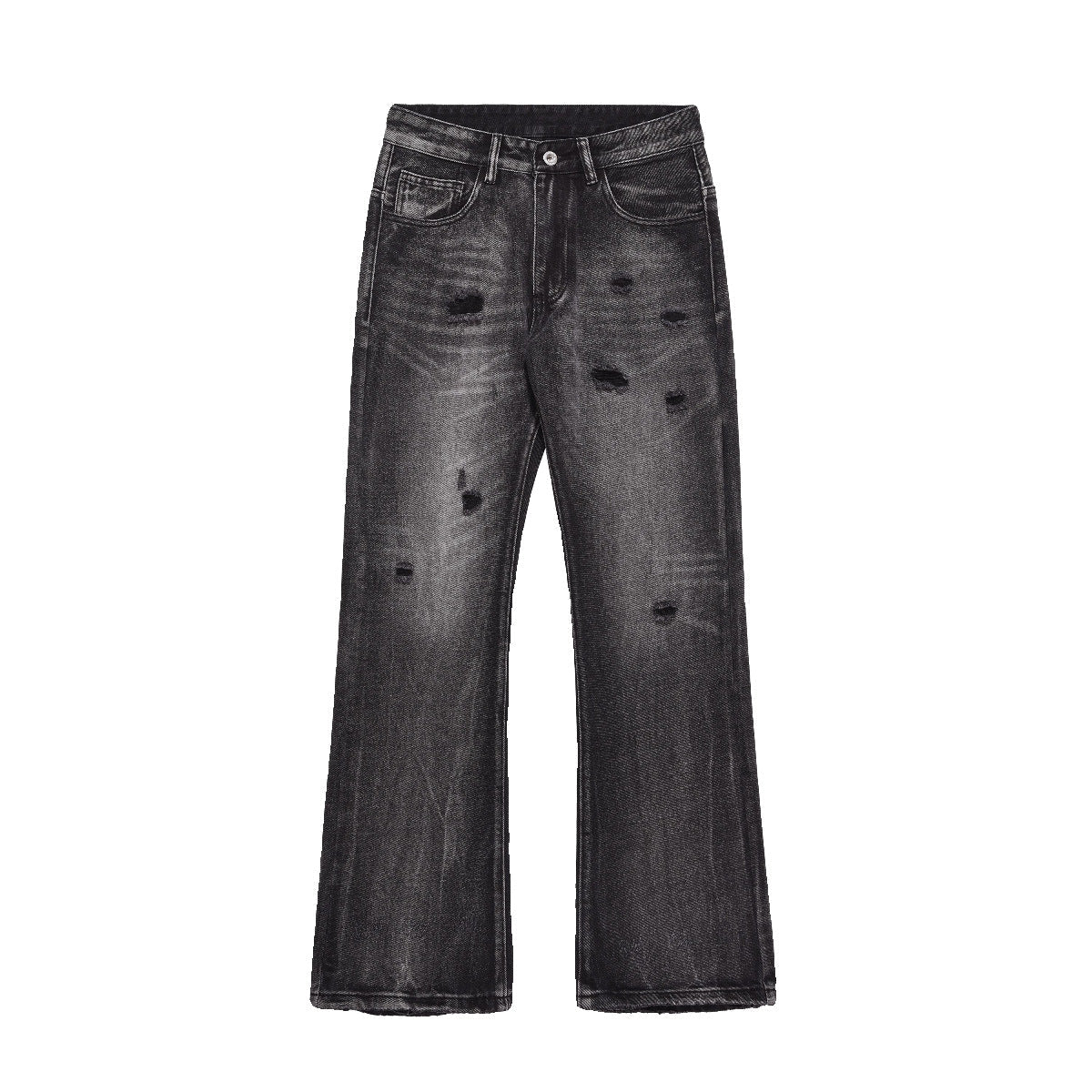 Street Style Retro Ripped Jeans for Women,INS Retro Fitted Slimming Flared Casual Pants