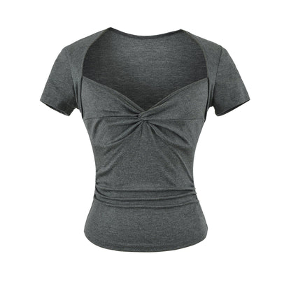 Square neck short sleeved T-shirt for women