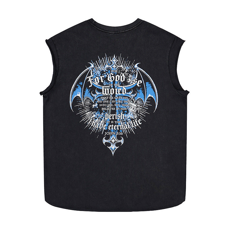 Cross made old dirty wide shoulder vest