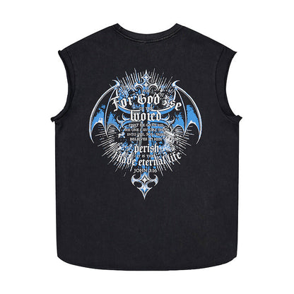 Cross made old dirty wide shoulder vest