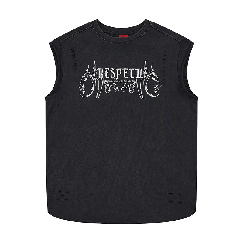 Flower cross wide shoulder vest