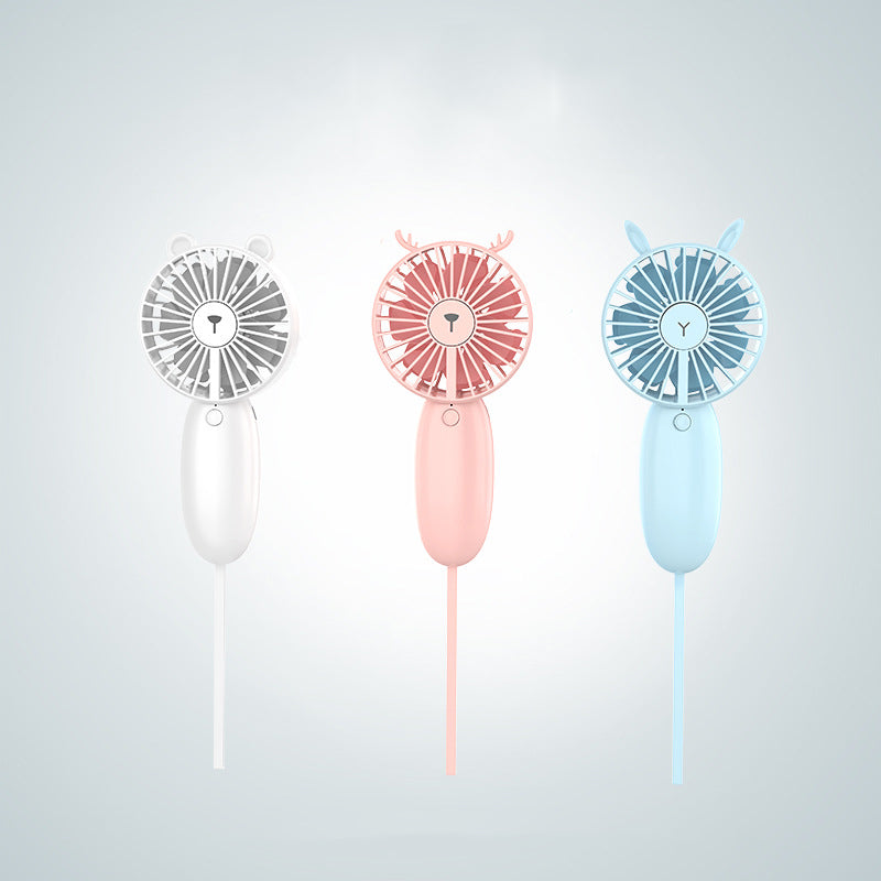 Cute New Double-Layer Twelve-Leaf Handheld Charging Silent USB Mini Fan