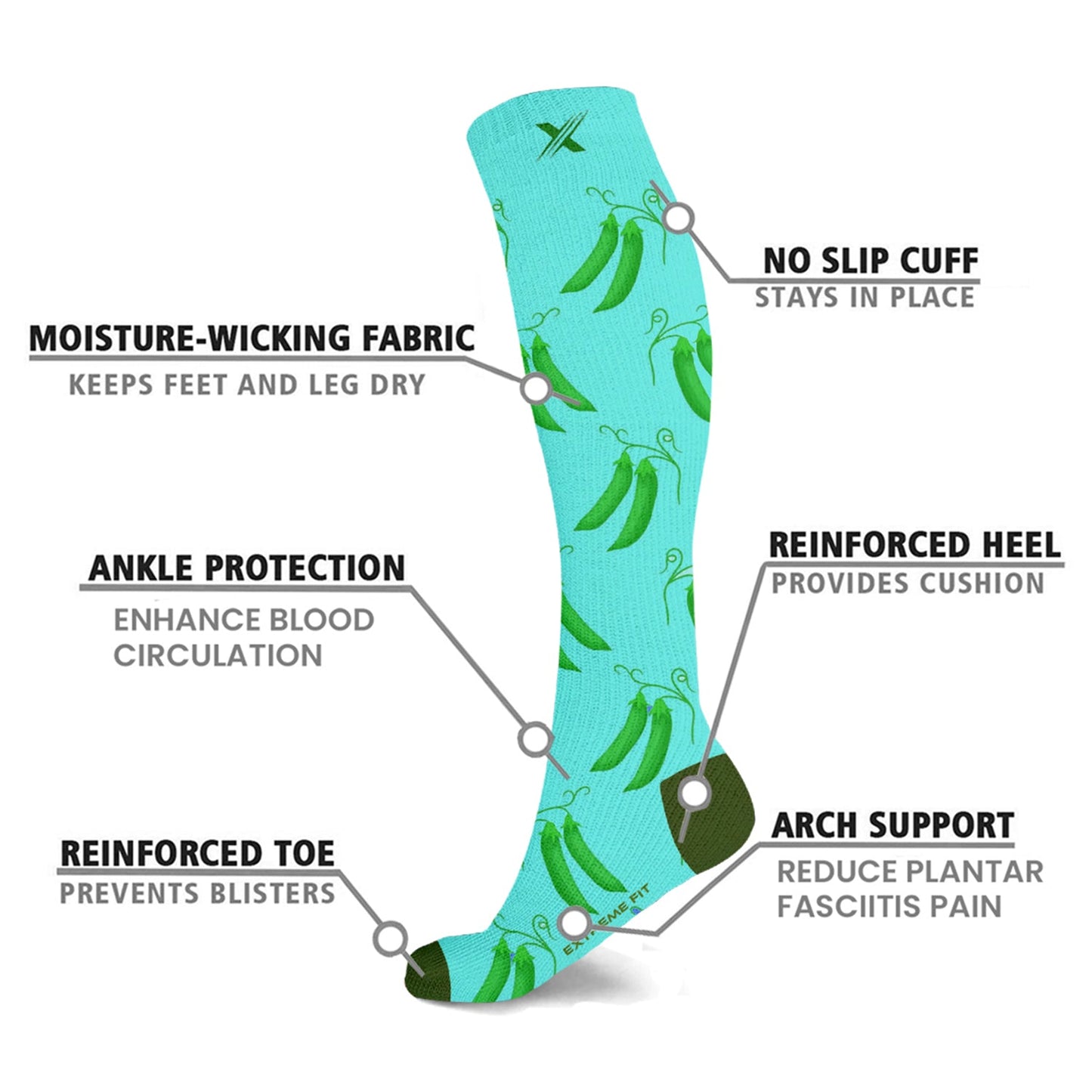 Extreme Fit 3-Pairs Food Love Knee High Compression Socks
