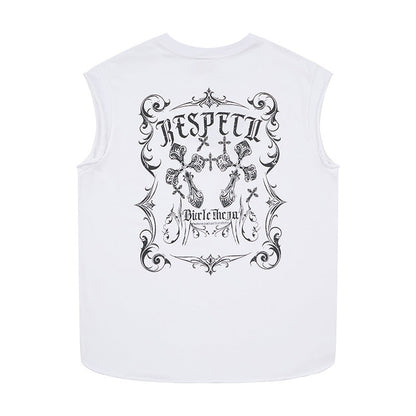 Flower cross wide shoulder vest