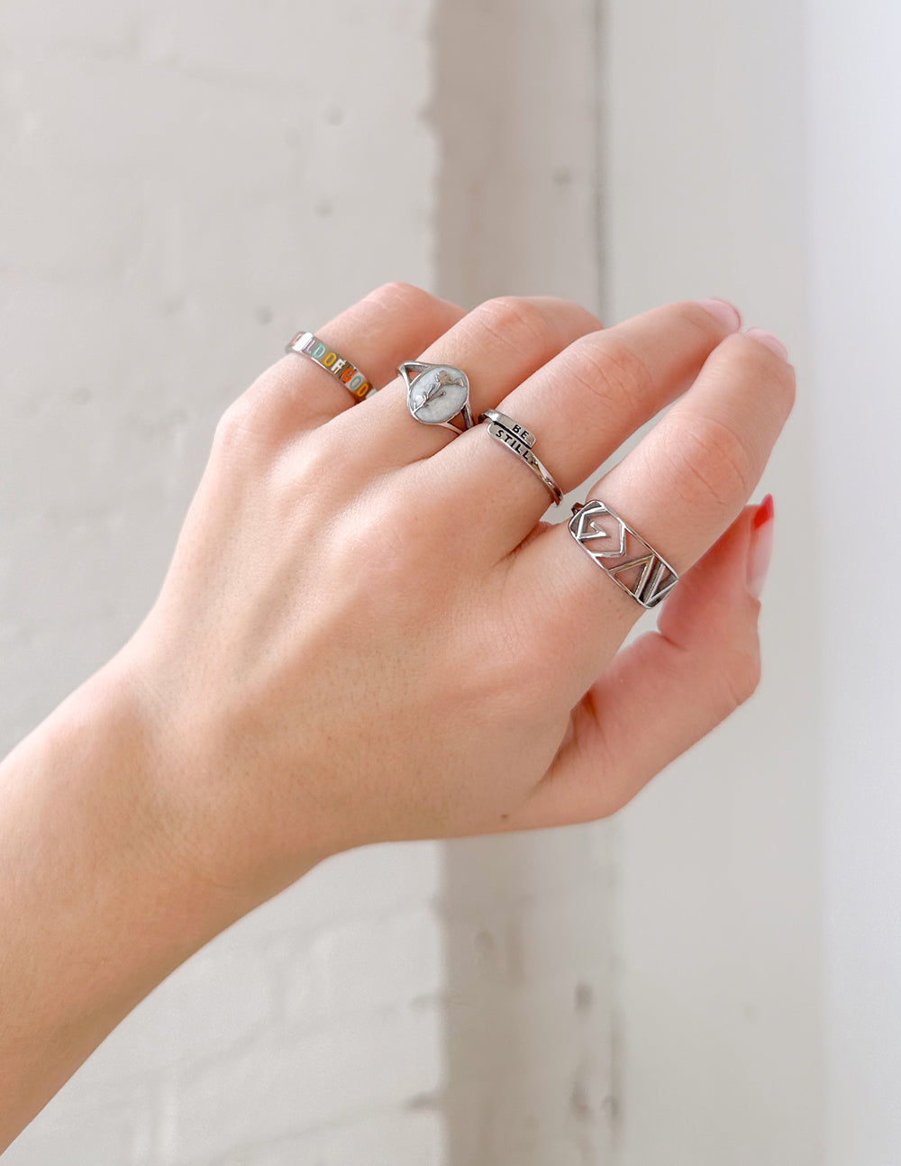 Elevated Faith Silver Wildflower Signet Ring