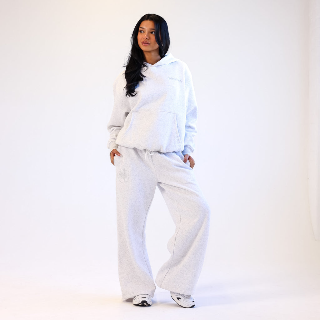 Kulani Kinis Embroidered Hoodie - Silver Stone - FINAL SALE