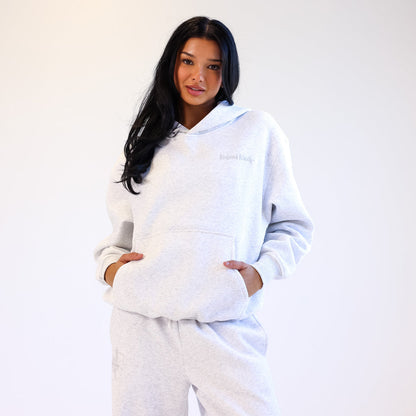 Kulani Kinis Embroidered Hoodie - Silver Stone - FINAL SALE