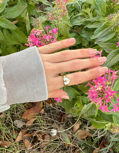 Elevated Faith Enamel Heart Cross Ring