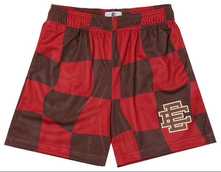 Eric Emanuel Men's Ee Basic Short Red Chocolate Wavy Flag Ss23