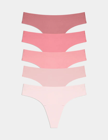 Essential No-Show Thong 5-Pack - Last Call