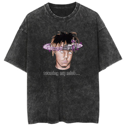 Juice Wrld Rapper Washed Vintage Short Sleeve Fan Memorial T-Shirt