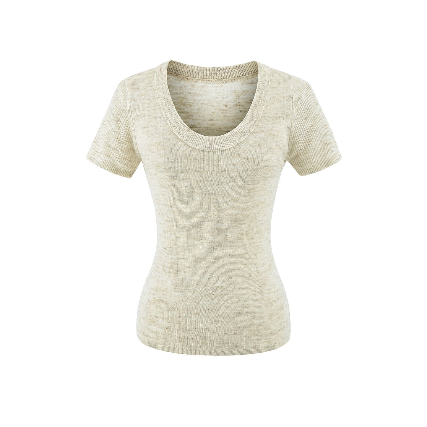 U-neck short sleeved top