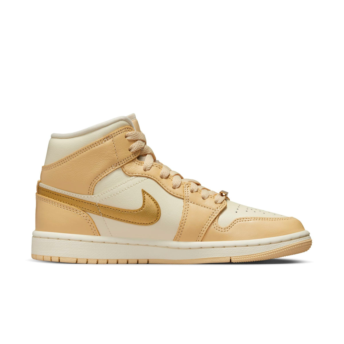 Air Jordan Women's Retro 1 Mid Se 'French Vanilla Gold' W Sneakers