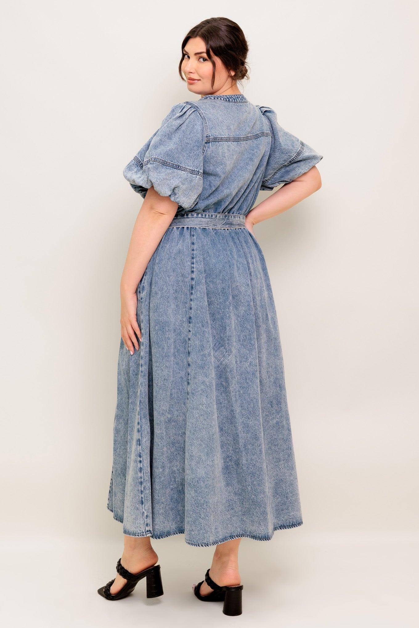 Bareform Light Denim Midi Dress