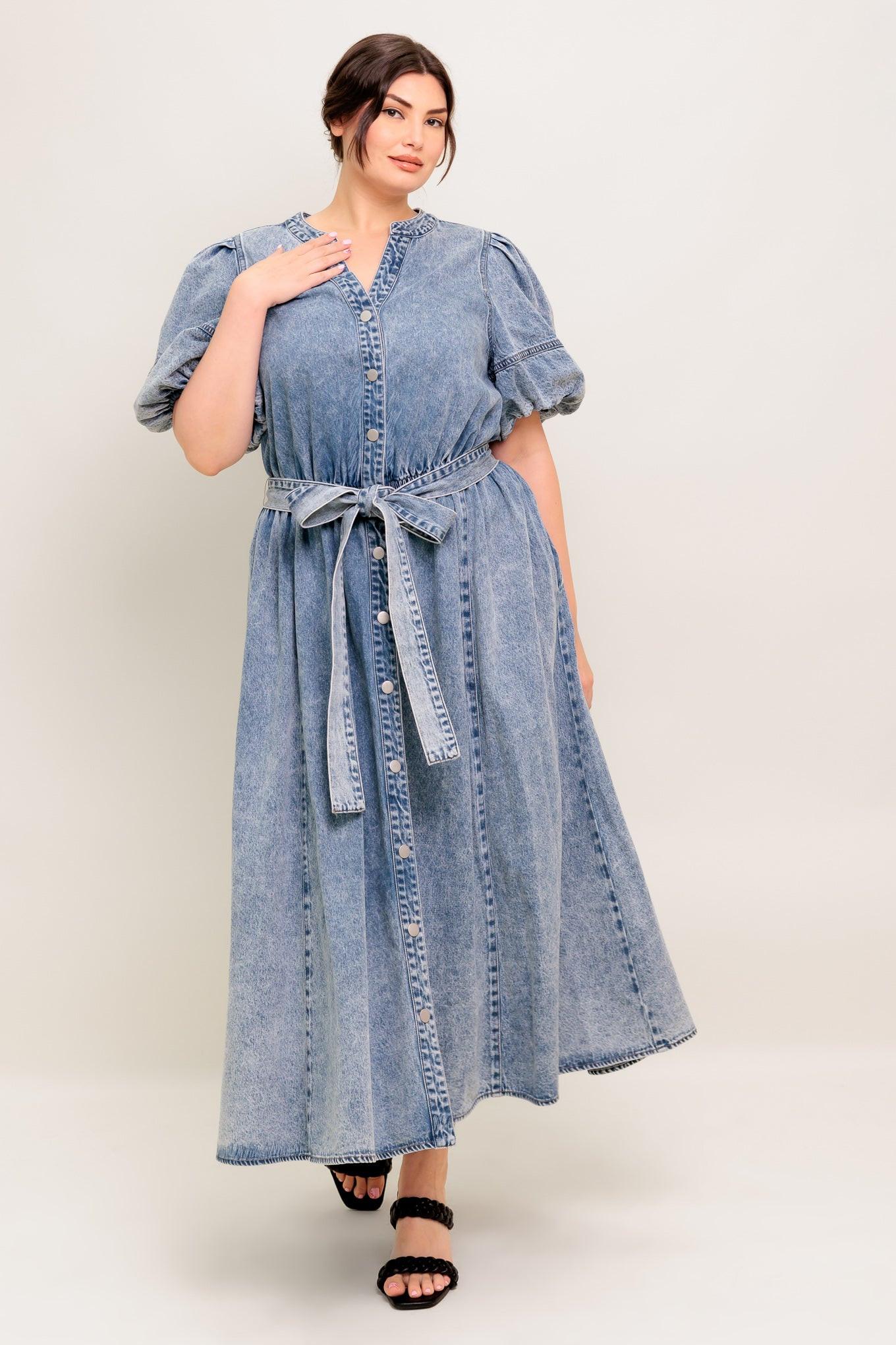 Bareform Light Denim Midi Dress