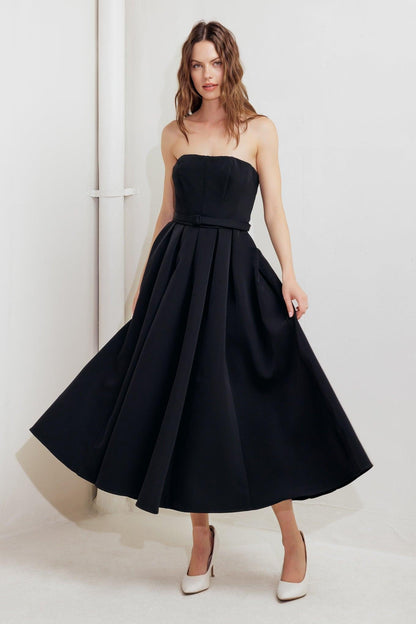 Black Tie Muse Woven Midi Dress