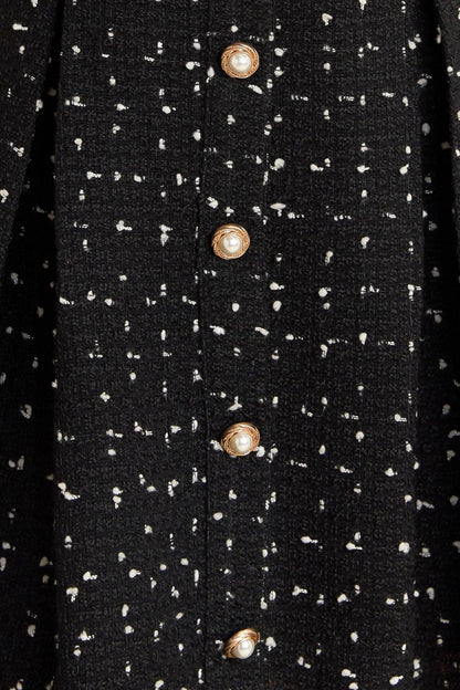 French Code Woven Tweed Mini Dress
