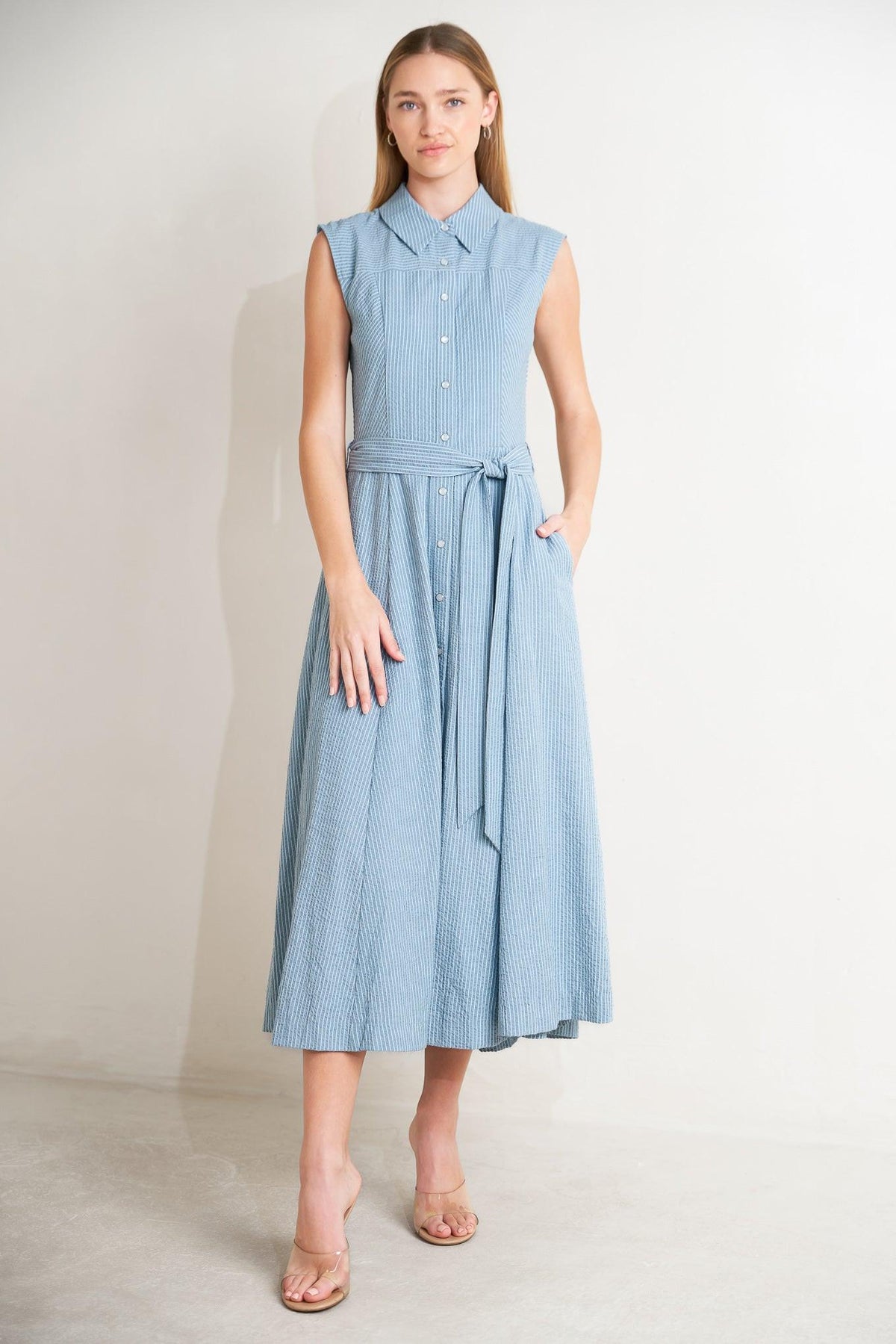 Cafe Au Lait Woven Midi Dress