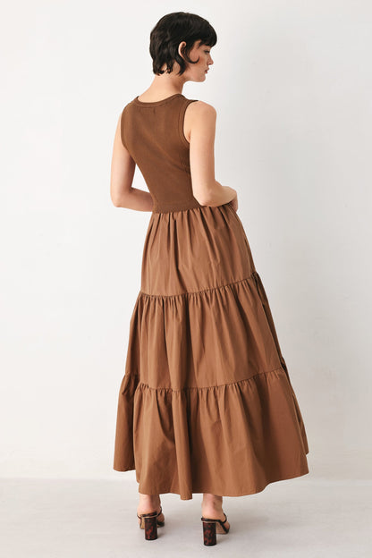 Espresso Dream Sweater Knit Midi Dress